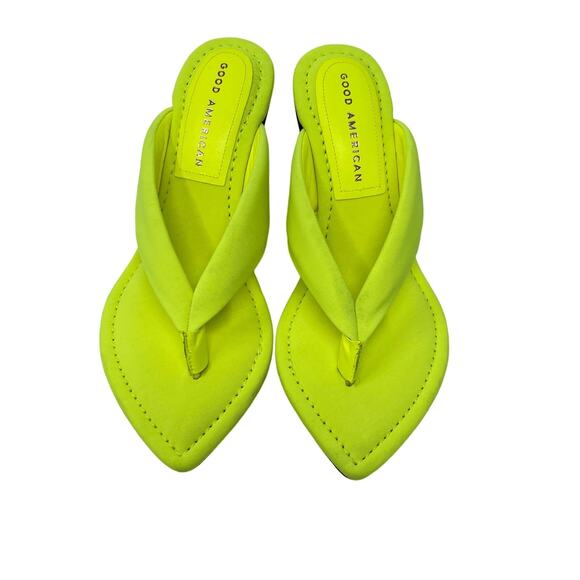 Good American Clear Wedge Sandals Size 6 Chartreuse GA077N-X - Picture 1 of 5